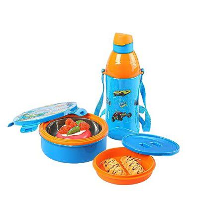 CELLO Tiffy Hotwheelz Gift Set Insulated Lunch Box & Water Bottle for Kids | Tiffin Box 460 ml