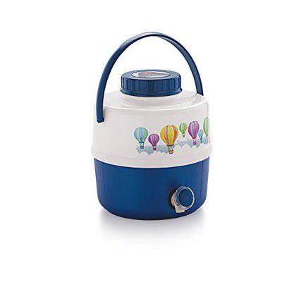 Cello Travel Star Plastic Insulated Water Jug, 7.5 litres, White/Blue