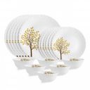 CELLO Tree of Life Dazzle Series Opalware Dinner Set of 18 Pieces for Family of 6...