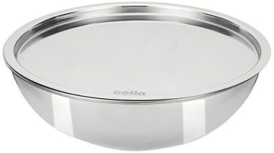 CELLO Tri-Ply 24 cm Stainless Steel Cookware Tasla with Lid 2.6 LTR | Silver