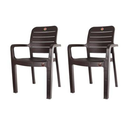 Cello Trident Chair Set of 2, Matte Brown | Unbreakable, Durable & Strong