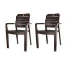 Cello Trident Chair Set of 2, Matte Brown | Unbreakable, Durable & Strong...