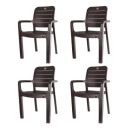 CELLO Trident Chair Set of 4, Matte Brown...