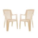 Cello Ultra Chair Set of 2, Matte Beige | Unbreakable, Durable & Strong |Blended PP Material, Easy to Clean |Plastic Chair | 3 Years Warranty - Manufacturing Defects...
