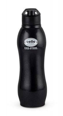 Cello Zigma Single Wall Stainless Steel Water Bottle, 1000ml, Black
