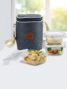 Cello Transparent Set Of 3 Glass Microwave Safe Lunch Box...
