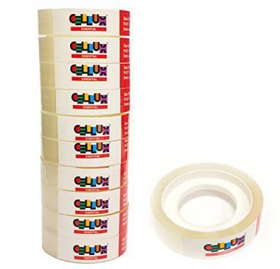 CELLUX 12 Rolls Essential Transparent Tape Refills - 0.5" Inch X 9 Meter Per Roll