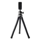 Celly Tripod 15 inch with 360° Rotating Ball Head Tripod for DSLR Cameras and Mobile Phones, Flexible Legs with Adjustable clamp (Black) (CLICFLEXTRI)...