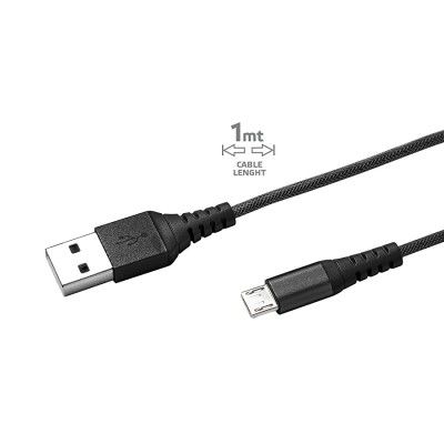 Celly USB Type A to Micro USB Data and Charging Cable (USBMICRONYLBK)