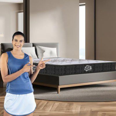 Centuary Mattresses Sleepables 6-Inch King Size Ortho Pocketed Zero Partner Disturbance Plush Quilted Rolled Packed Pocket Spring Mattress (75x72x6)