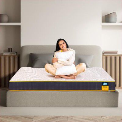 Centuary Mattresses Sleepables 6-Inch Queen Size Dual Comfort Hard and Soft Reversible Roll Pack High Resilience (HR) Foam Mattress (75x60x6)