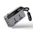 Ceptics 200W Car Laptop Charger/Power Inverter with Digital Display and SmartVoltage™ Technology - 12V DC to 220V AC, 9.6A Quad USB with QC3.0-2X Universal AC Outlet – Grey Color - 18 Months Warranty...