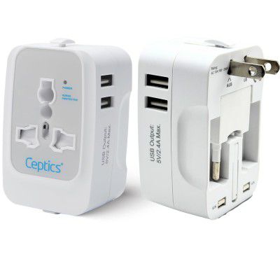 Ceptics Universal Japan Travel Adapter, 3 in 1 India to Japan Plug Adapter