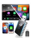 CEROAN 2-in-1 Wireless CarPlay Adapter & Android Auto Wireless Adapter for Cars - Convert Wired to Wireless with Bluetooth 5.3 & 5GHz WiFi, Plug & Play, Auto Reconnect, Lag-Free for iOS/Android...