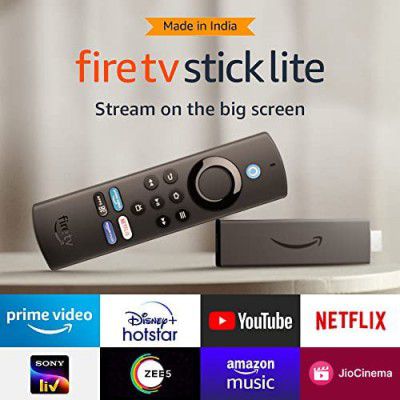 Certified Refurbished Fire TV Stick Lite with all-new Alexa Voice Remote Lite (no TV controls), HD streaming device | Now with App controls