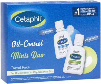 Cetaphil Oil Control Travel Pack for Oily Skin,Facewash & Moisturizer  (2 Items in the set)