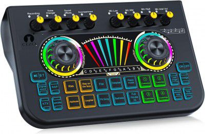 Cezo X3 Professional Live Streaming USB Audio Interface with 2 mic inputs