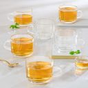 Chai Time (210 ml), Borosilicate Glass Cup Set, Microwave Safe, Transparent Glass Coffee Mug (210 ml, Pack of 6)...