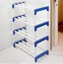 Chalia 4 layer shoe rack slipper stand with blue & white color home organizer Plastic Shoe Rack  (White, 4 Shelves, DIY(Do-It-Yourself))...