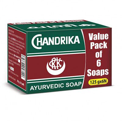 Chandrika Classic Ayurvedic Handmade Soap, 125g (Pack of 6)