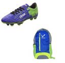 Charged Sports Bag Verfied Mission Backpack With Gowin Football Shoe Crush Blue Green Size-6 And Triumph Football Pvc Boss Green...