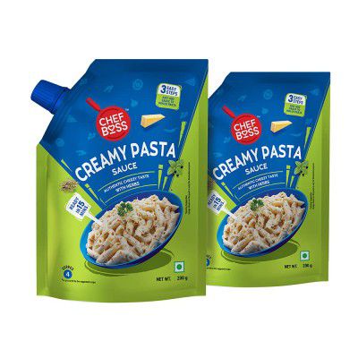 ChefBoss Creamy Pasta Sauce, 400g (Pack of 2) | White Sauce for Pasta, Salads, Sandwich Spread