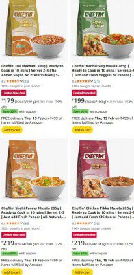 Min. 50% OFF Cheffin Ready to Cook Foods + 10% Coupon