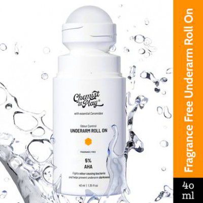 Chemist at Play 5% AHA Underarm Roll On, Lactic Acid Deodrants - Fragrance Free Deodorant Roll-on - For Men & Women  (40 ml)