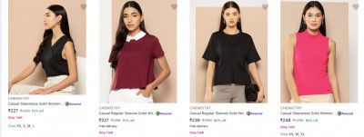Chemistry Womens Tops Starts At Rs 230