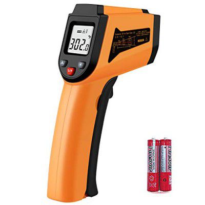 ChengBangDa Laser Infrared Thermometer Non-Contact Digital Temperature Gun-50°C to 400°C(-58°F to 752°F) IR Thermometer (Orange)