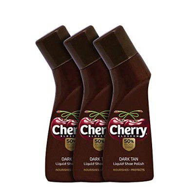 Cherry Blossom Liquid Wax Polish (Dark Tan) - 75 ml (Pack of 3)