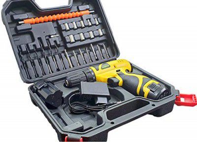 Cheston 12V Cordless Drill Machine Screwdriver Kit | 10mm Keyless Chuck | 2 Lithium-ion 1200 MAH Batteries | Torque setting (18+1) |1350 RPM |Reversible Variable Speed| 24 Accessories drill bits in ca