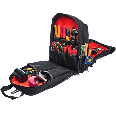 Cheston Tool Bag Backpack| 50+ Multiple Compartments for Tools and Padded Handles|15 kg Load Capacity I Heavy Duty & Water proof I For Professional Plumber Electricians