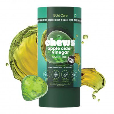 Chews by Bold Care Apple Cider Vinegar Gummies for Weight Loss - All Natural ACV Gummies - Green Apple Flavor - Formulated for Energy Boost & Gut Health - Digestive Support & Detox - 30 Gummies