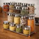 CHHAAP Stainless Steel 2 Layer Spice Rack | Modular Kitchen Storage Organizer (NHSP)...