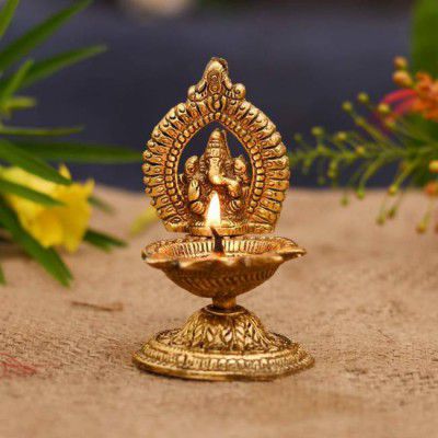 Chhariya Crafts Ganesh Diya For Home And Office Temple Aluminium Table Diya  (Height: 4.5 inch)