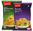 Chheda's - Yellow Banana Chips (300Gm) and Bhel Mix (350Gm) | Banana Wafers | Indian Namkeen |Ready to Eat - Combo Pack...