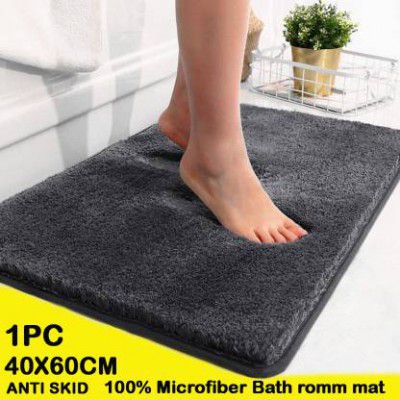Chhogli Microfiber Bathroom Mat (DK Grey, Medium)