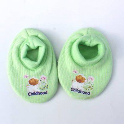 Childhood Baby Booties 01 Booties  (Toe to Heel Length - 12 cm Green)