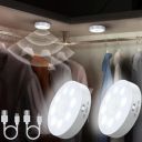 Chillyfit Motion Sensor Light for Home (Pack of 2) with USB Charging Wireless Self Adhesive LED Body Induction Lamp Sensor Light for Wardrobe Lights with Sensor Night Light for Cupboard Stairs...