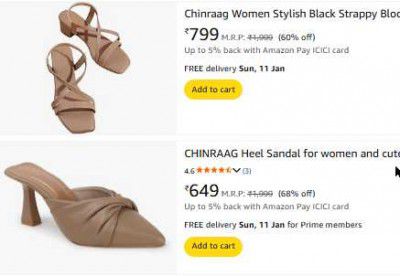 Amazon : Upto 75% OFF - Chinraag Womens Footwears