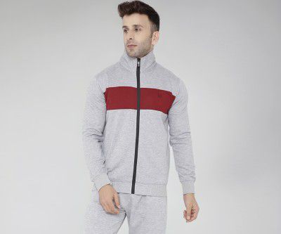 CHKOKKO Fleece Men Winter Sports Running Zipper Collared Neck Stylish Jacket