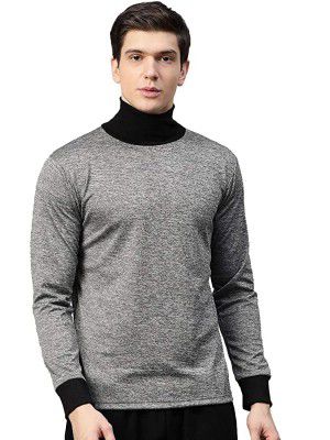 CHKOKKO Mens Gym Regular Fit Sports High Neck Full Sleeves T-Shirt