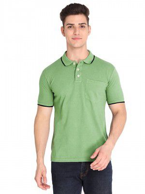 CHKOKKO Men's Polo Cotton Regular Fit Half Sleeves T-Shirt with Pocket