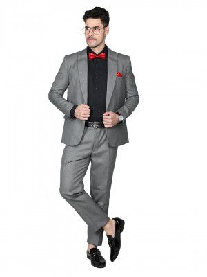 CHKOKKO Men's Regular Fit 2-Piece Suit One Button Blazer with Pants Set