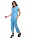 CHKOKKO Women Casual Summer Track Suit T-shirt Shorts Trackpant Co-ord Set SkyBlue L...
