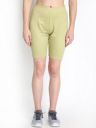 CHKOKKO Women Green Striped Slim Fit Training or Gym Shorts...