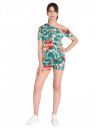 CHKOKKO Women Polyester Printed Track Suit Crop Top Shorts Co-Ord Set...