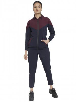 CHKOKKO Women Sports Zipper Running Winter Track Suit Set