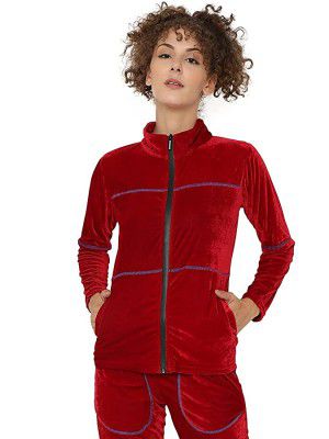 Chkokko Women Winter Wear Velvet Hooded Jacket